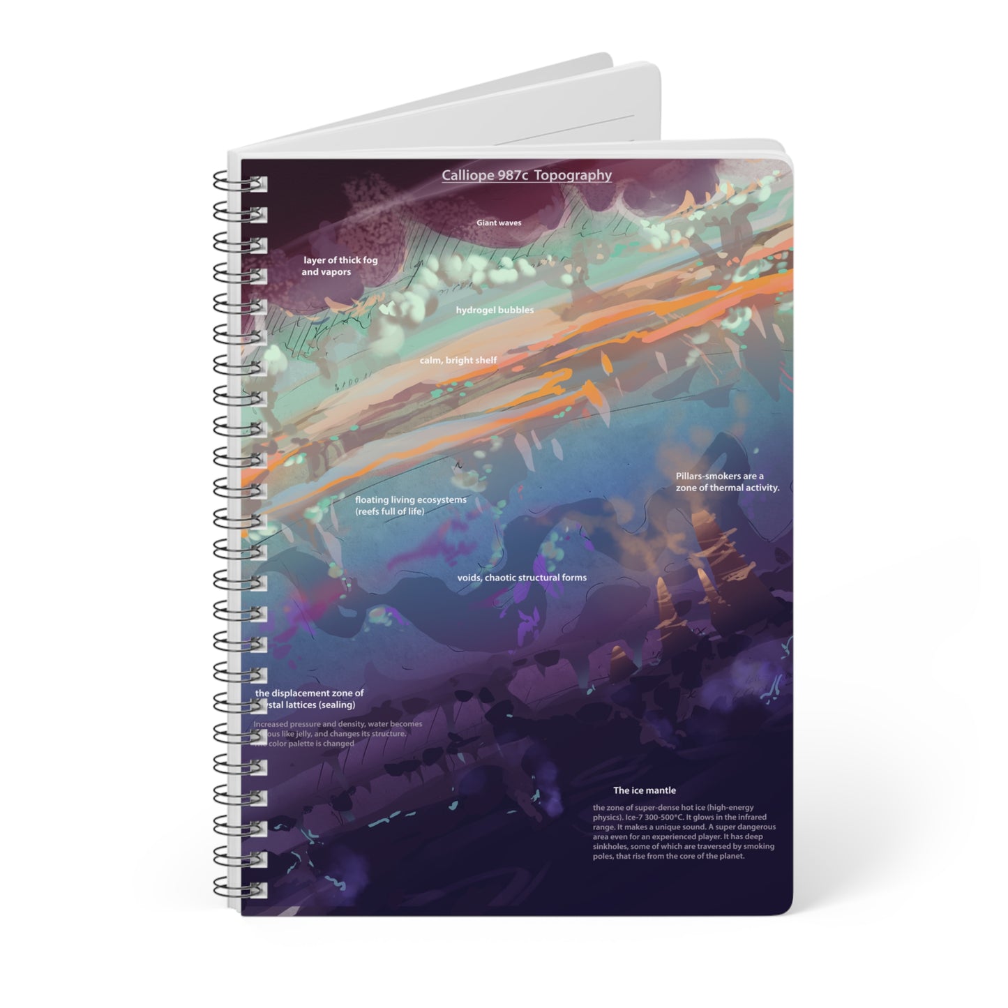 Alien Oceanic Map Notebook Wirebound Softcover A5 | Lined Journal