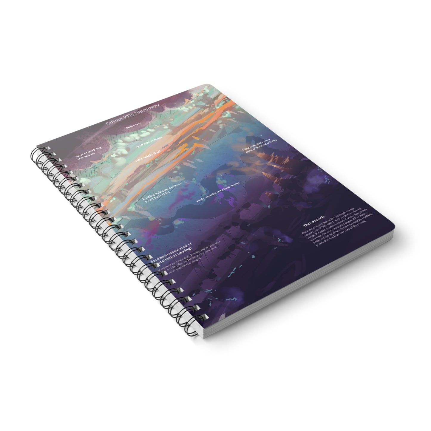 Alien Oceanic Map Notebook Wirebound Softcover A5 | Lined Journal